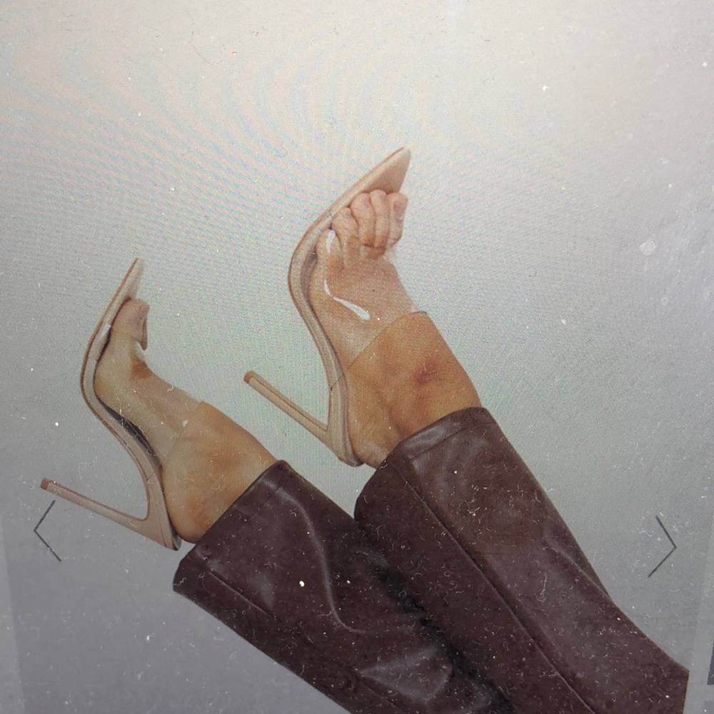 Nude Clear Strap High Heels Size 9 (brand new)